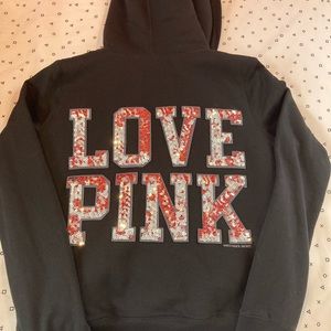 Victoria Secret PINK RARE FAUX FUR ZIP UP HOODIE